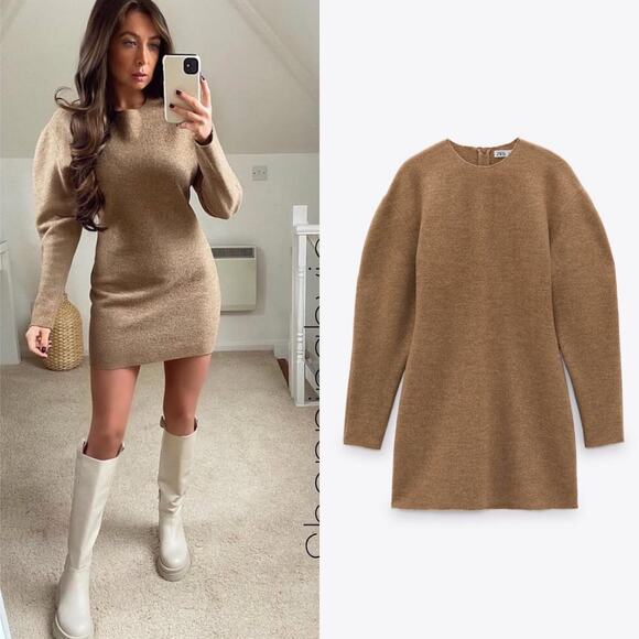 ZARA BLOGGER FAVORITE 100% WOOL DRESS LIMITED EDITION - Picture 1 of 10